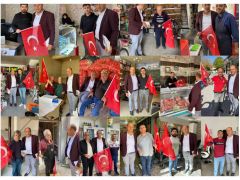 MUCUR ESNAF VE SANATKARLAR ODASI BAŞKANI FATİH ÖZTÜRK MUCUR ESNAFINI GEZİP TÜRK BAYRAĞI DAĞITTI