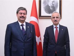 NECMETTİN ERKÂN ULAŞTIRMA BAKANI ABDÜLKADİR URALOĞLUNU ZİYARET ETTİ